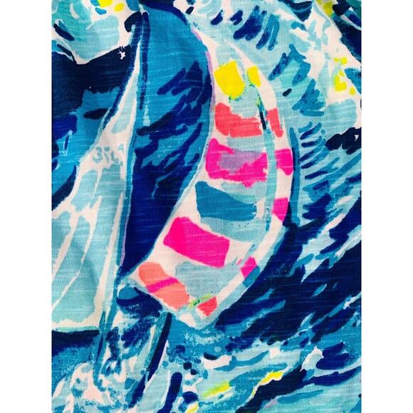 Lilly Pulitzer Trina Beach Dress Approx XSmall SEE Measurements Sparkle Blue EUC - Picture 6 of 8